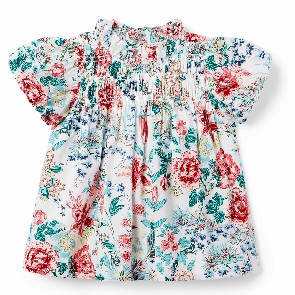 Janie & Jack Smocked Floral Blouse Size 2T